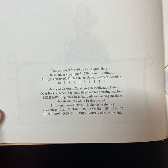 Vintage 1979 “Septimus Bean and His Amazing Machine” by Janet Quin-Harkin - Picture 5 of 10